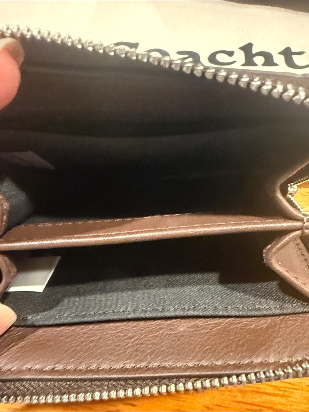 Coach Quilted Leather Shoulder Bag in Dark Brown with Coin Pouch - Picture 13 of 14